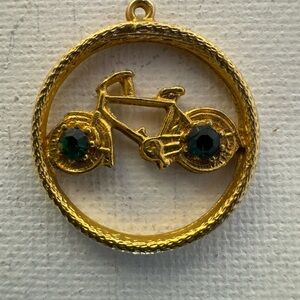 Liberty Gold Necklace Pendant with Green Accents